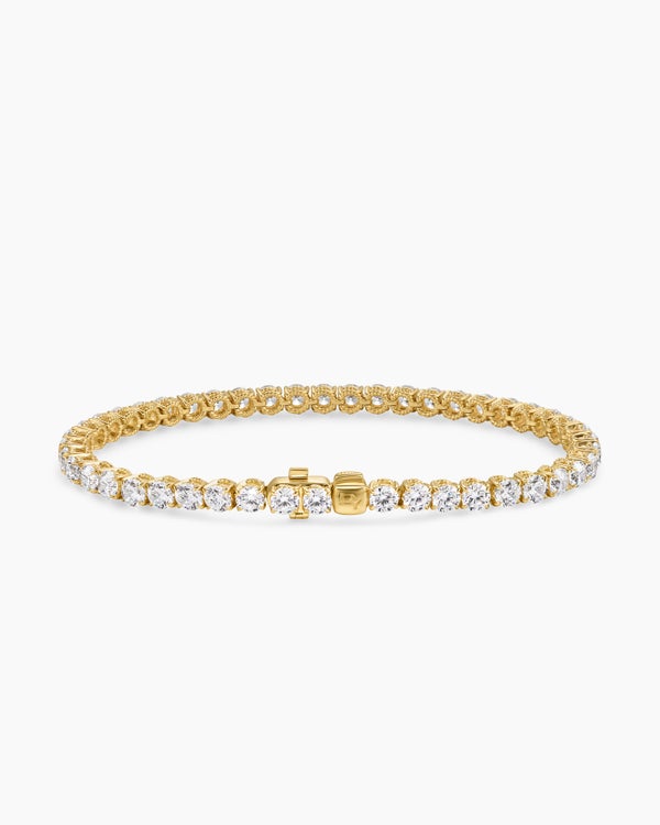 Tennis Bracelet in 18K Yellow Gold with Diamonds, 3.8mm