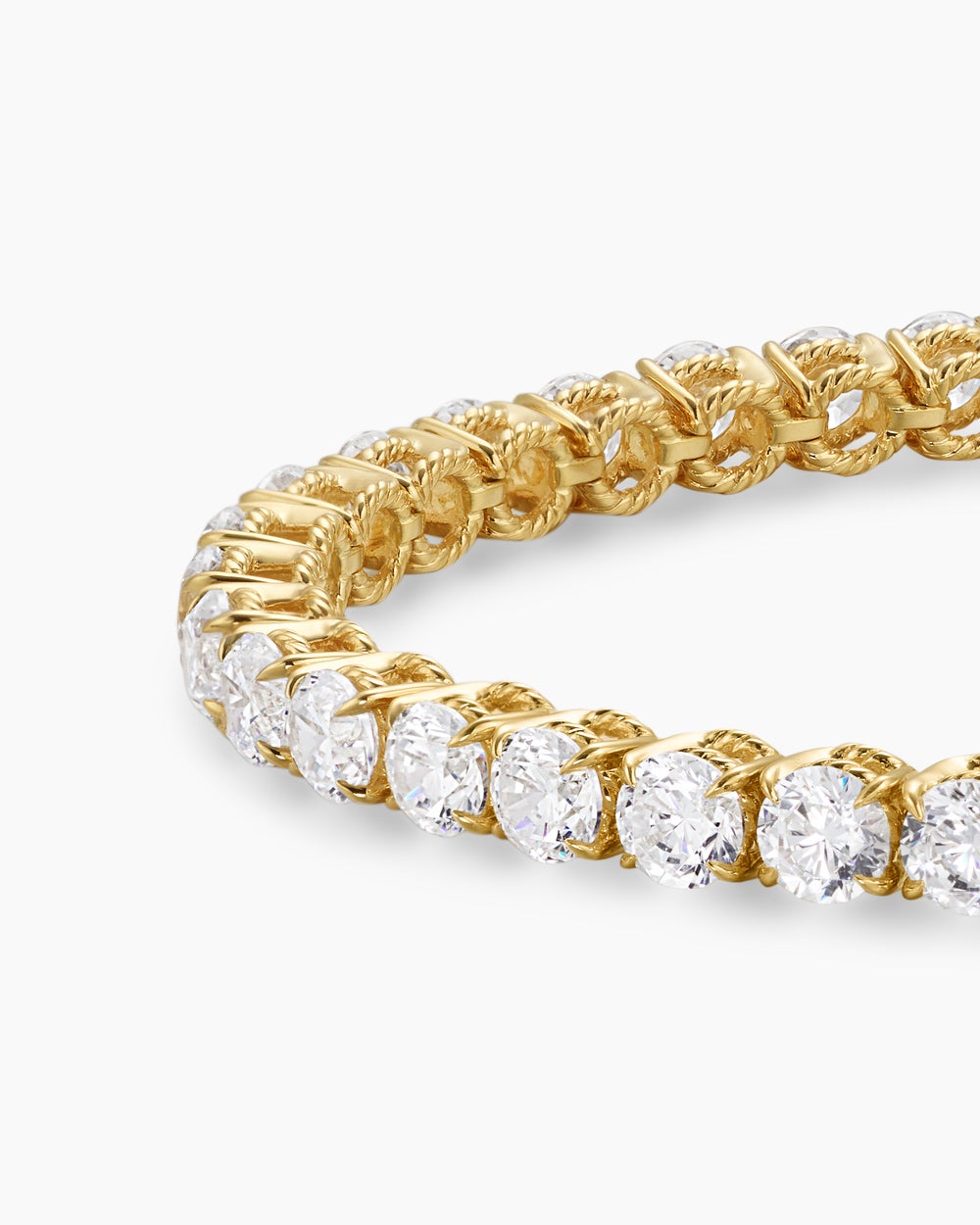 Womens Tennis Bracelet in 18K Yellow Gold with Diamonds, 3.8mm
