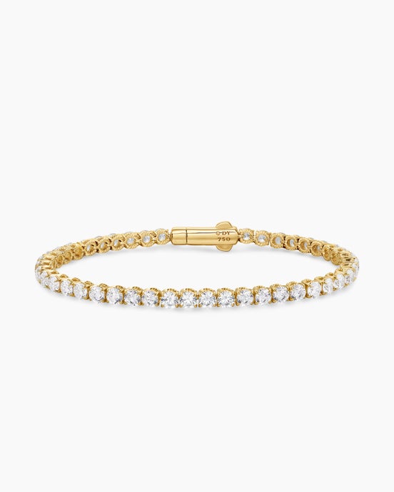 Tennis Bracelet in 18K Yellow Gold with Diamonds, 3.8mm
