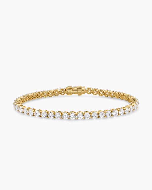 Tennis Bracelet in 18K Yellow Gold with Diamonds, 3.8mm