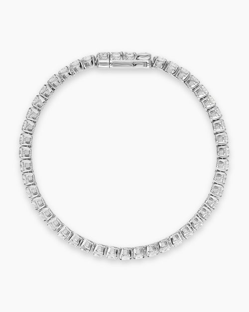 Womens Tennis Bracelet in 18K White Gold with Diamonds, 3.8mm
