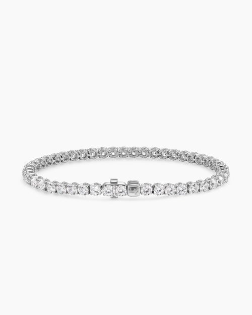 Womens Tennis Bracelet in 18K White Gold with Diamonds, 3.8mm