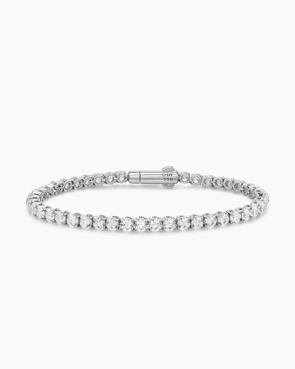 Womens Tennis Bracelet in 18K White Gold with Diamonds, 3.8mm