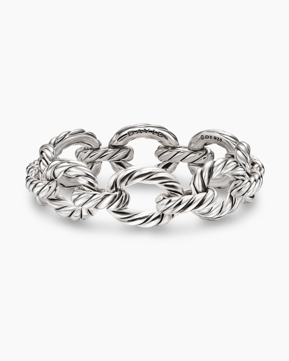 Sculpted Cable Oval Link Bracelet 18mm