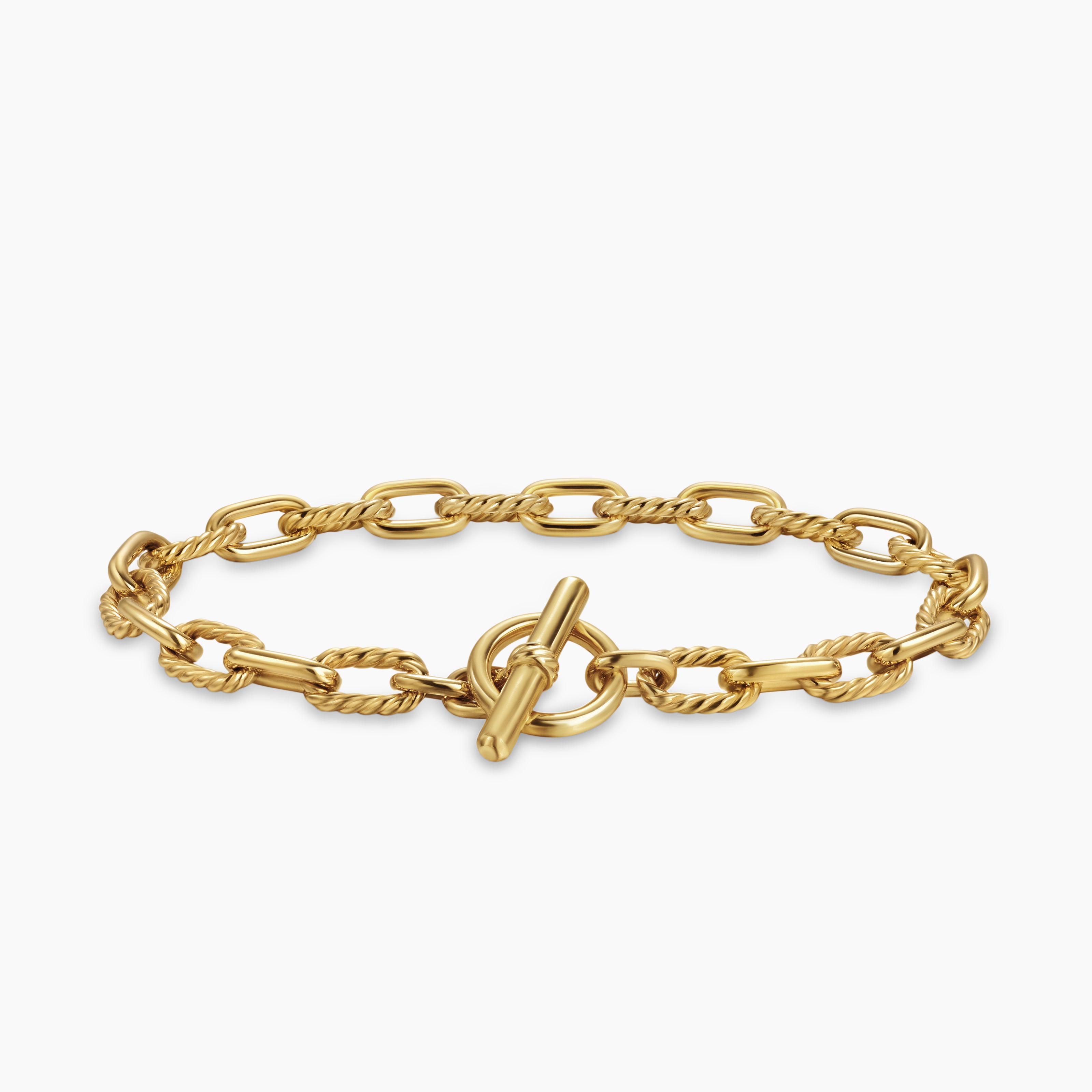 Womens DY Madison Toggle Chain Bracelet in 18K Yellow Gold, 5.5mm