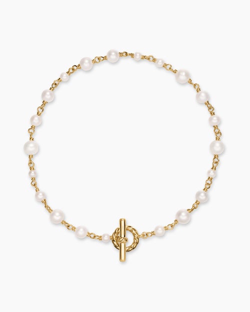 Womens Pearl Classics Toggle Chain Bracelet in 18K Yellow Gold, 4.5mm