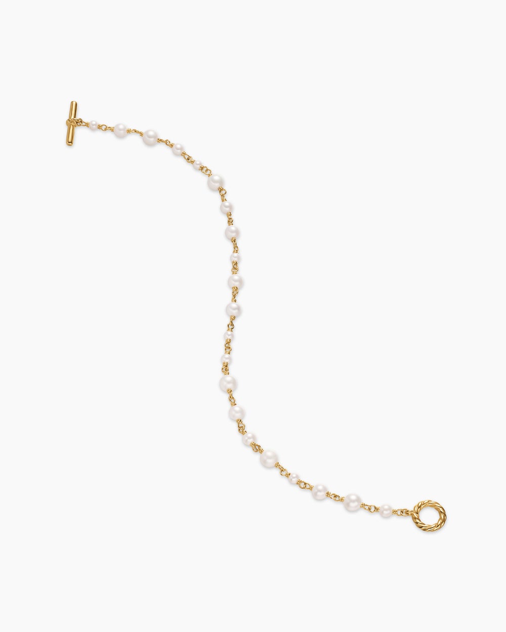 Womens Pearl Classics Toggle Chain Bracelet in 18K Yellow Gold, 4.5mm