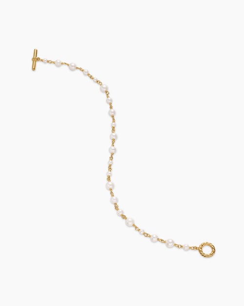 Womens Pearl Classics Toggle Chain Bracelet in 18K Yellow Gold, 4.5mm