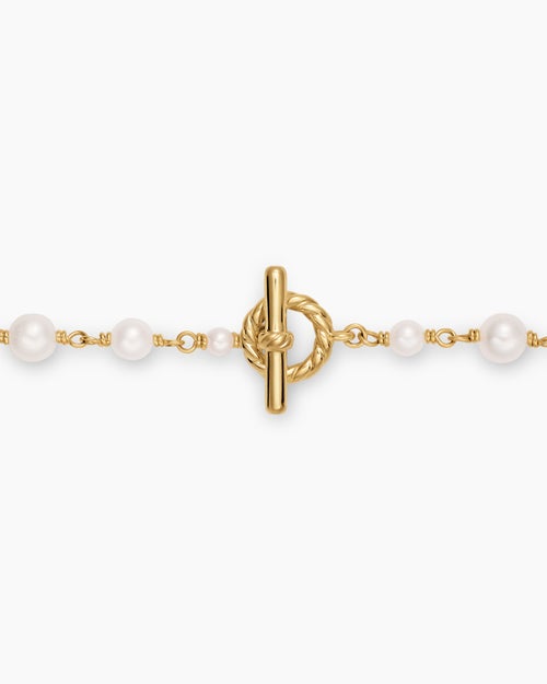 Womens Pearl Classics Toggle Chain Bracelet in 18K Yellow Gold, 4.5mm