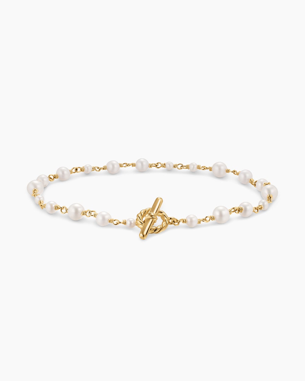 Womens Pearl Classics Toggle Chain Bracelet in 18K Yellow Gold, 4.5mm