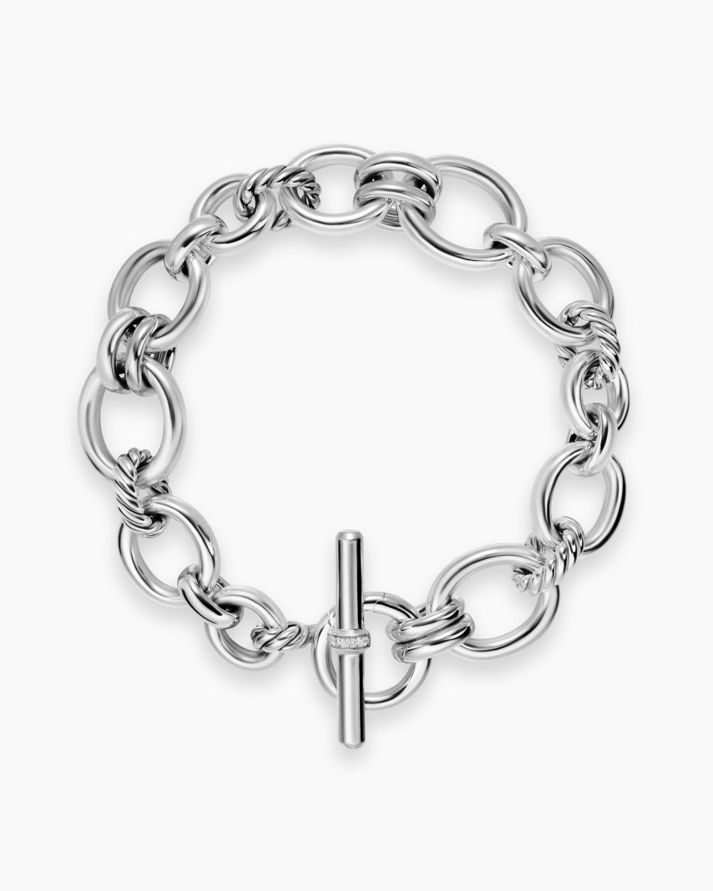 Bracelet chaîne DY Mercer en argent sterling avec diamants, 8 mm femmes