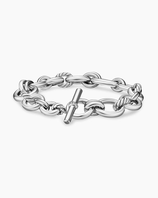 DY Mercer® Chain Bracelet in Sterling Silver with Diamonds, 8mm