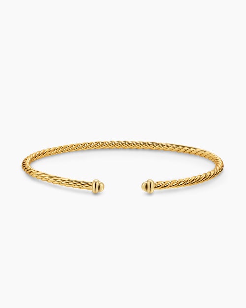 Womens Micro Cablespira® Flex Bracelet in 18K Yellow Gold, 2.6mm