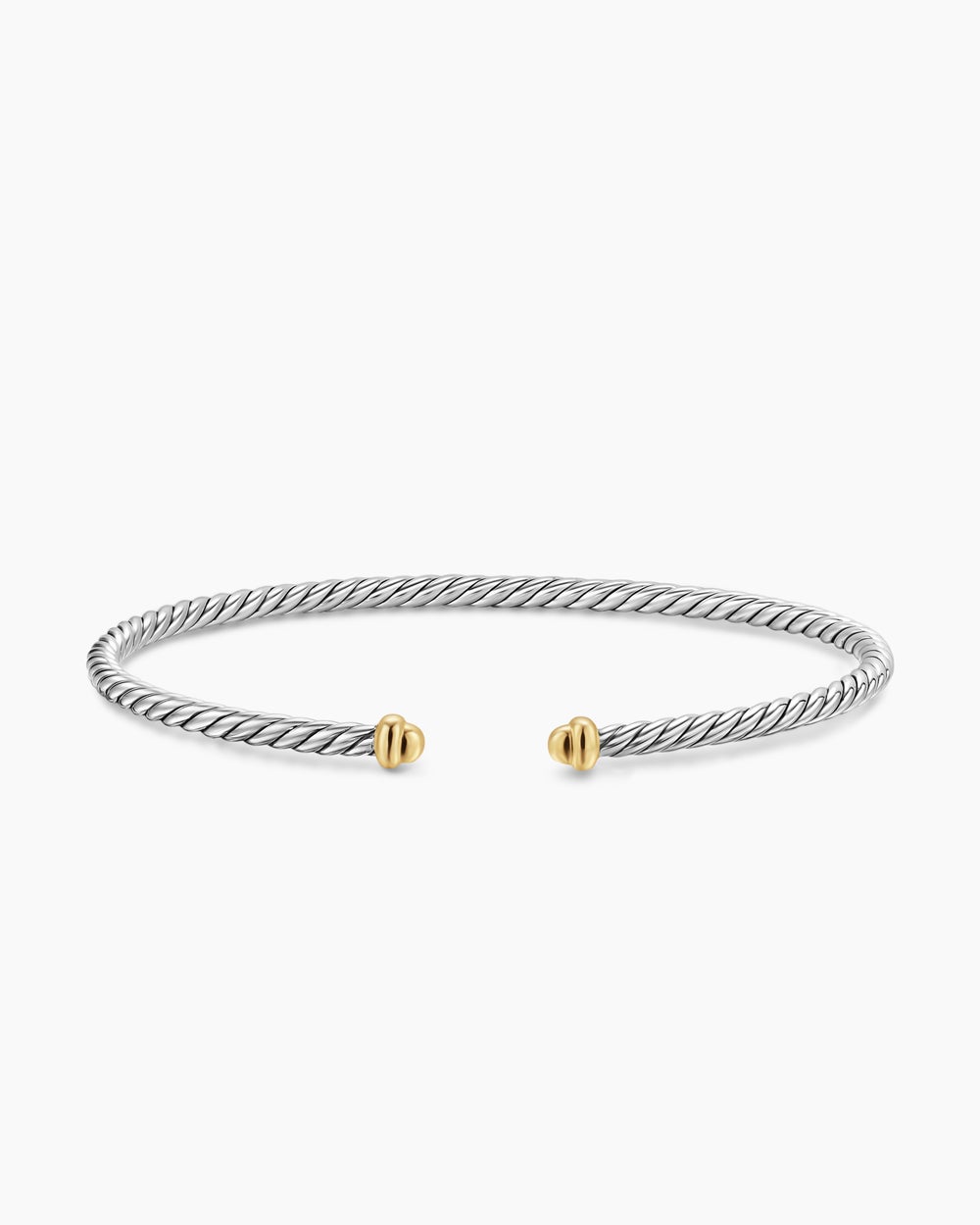 Womens Micro Cable Flex® Bracelet in Sterling Silver with 14K Yellow Gold, 2.6mm