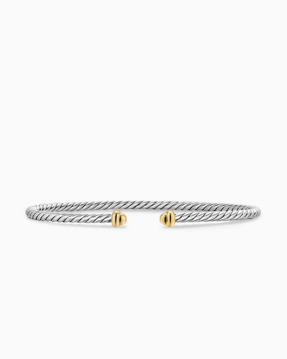 Womens Micro Cable Flex® Bracelet in Sterling Silver with 14K Yellow Gold, 2.6mm