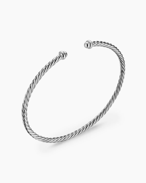 Micro Cable Flex Bracelet in Sterling Silver, 2.6mm