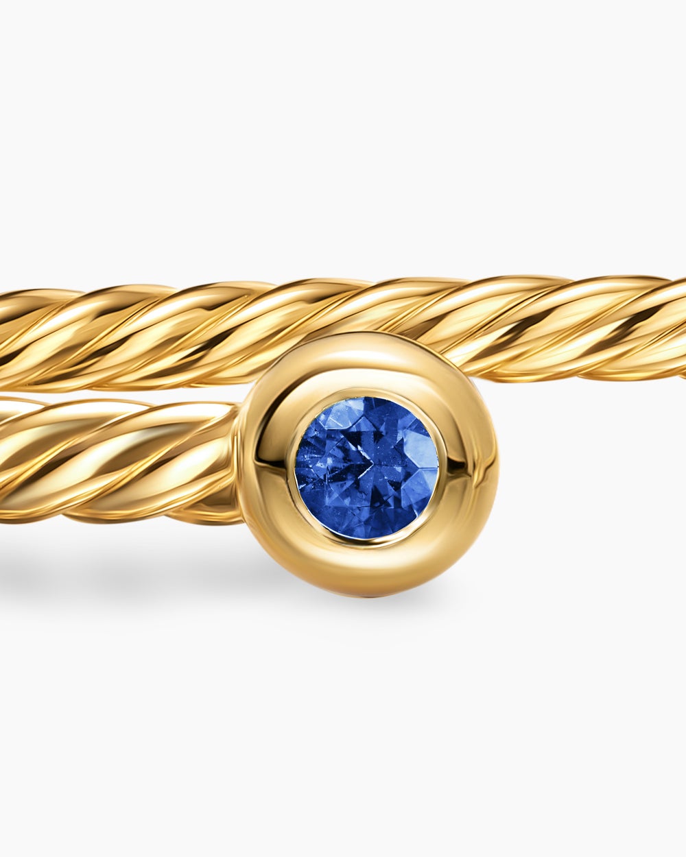 Womens Micro Cablespira® Flex Round Bracelet in 18ct Yellow Gold with Blue Sapphires, 2.6mm