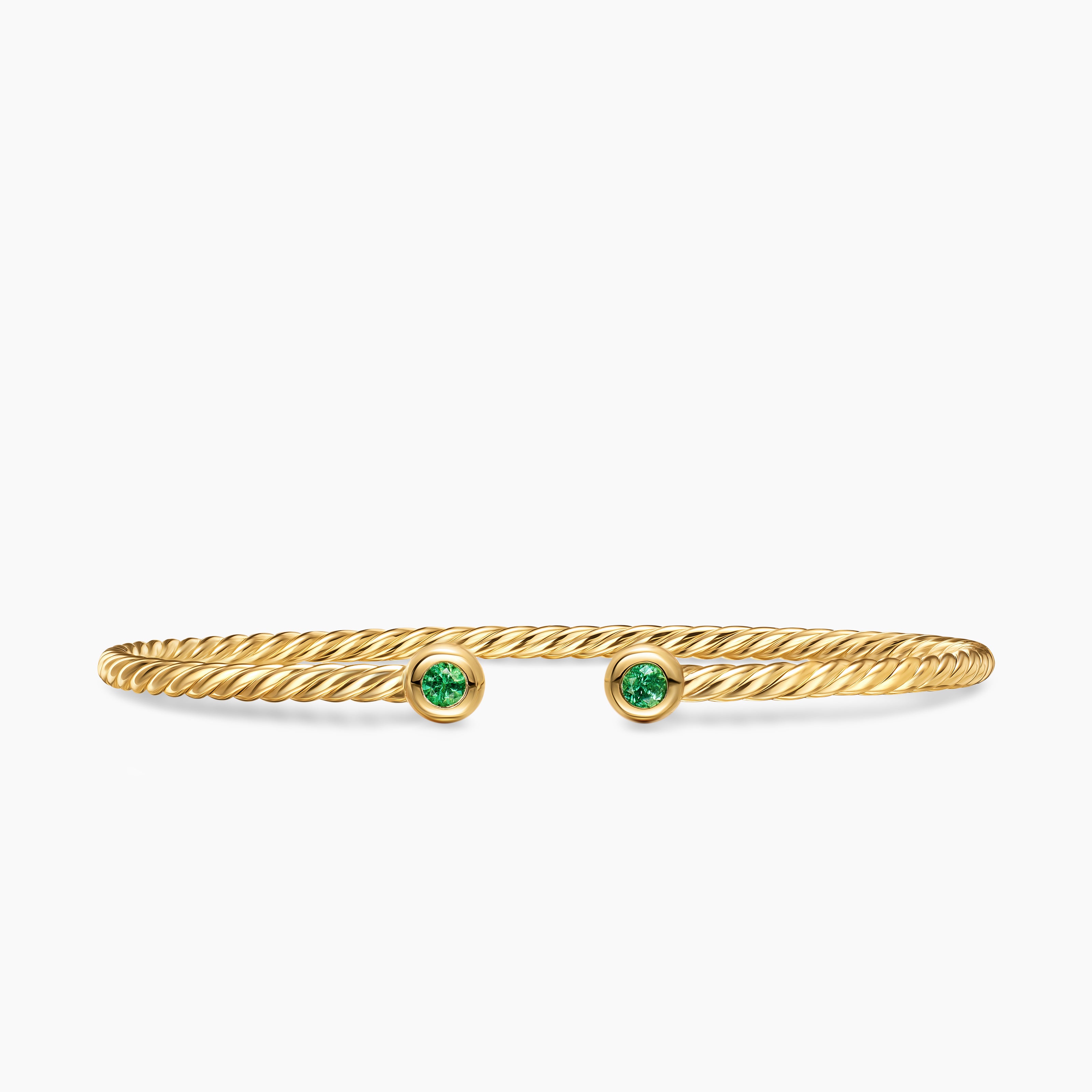 Womens Micro Cablespira Flex Round Bracelet in 18K Yellow Gold, 2.6mm