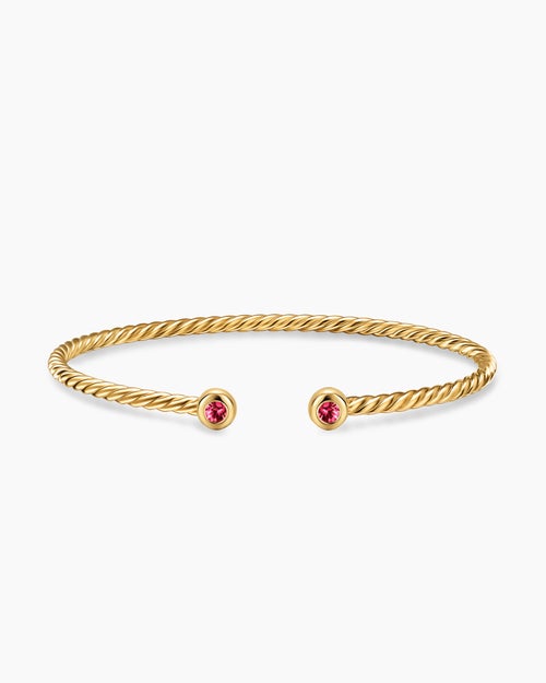 Womens Micro Cablespira Flex Round Bracelet in 18K Yellow Gold, 2.6mm