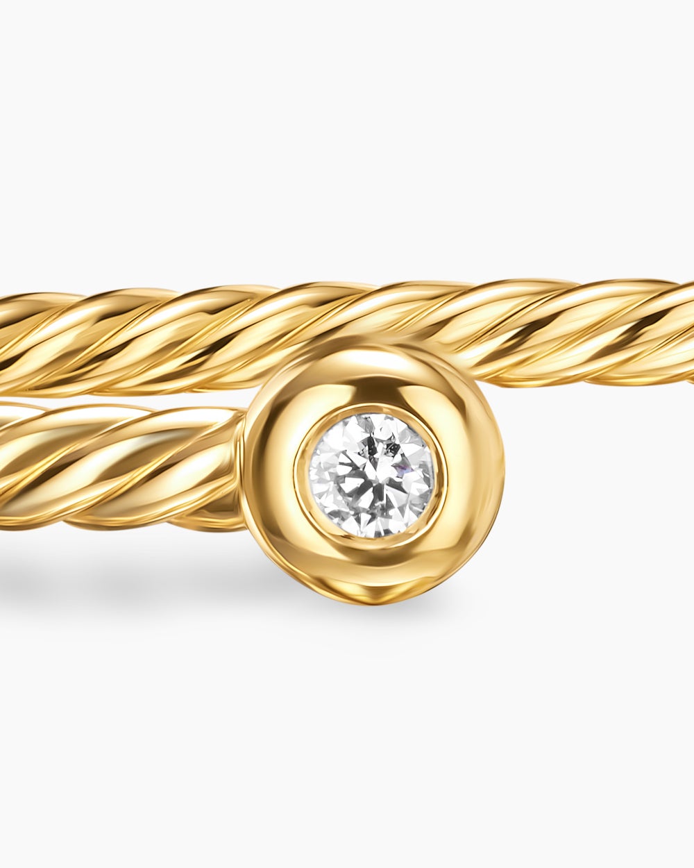 Womens Micro Cablespira Flex Round Bracelet in 18K Yellow Gold with Diamonds, 2.6mm
