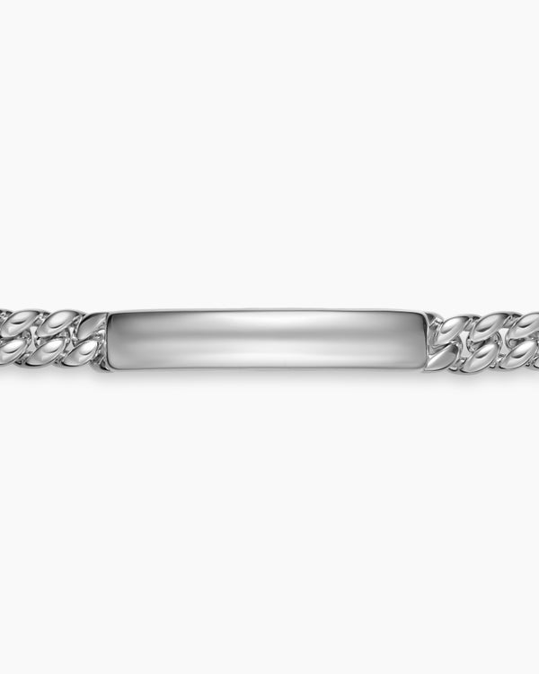 Curb Chain ID Bracelet in Sterling Silver, 7mm