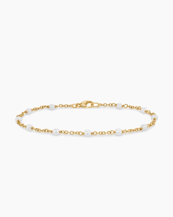 Pearl Classics Station Bracelet in 18K Yellow Gold, 3.5mm