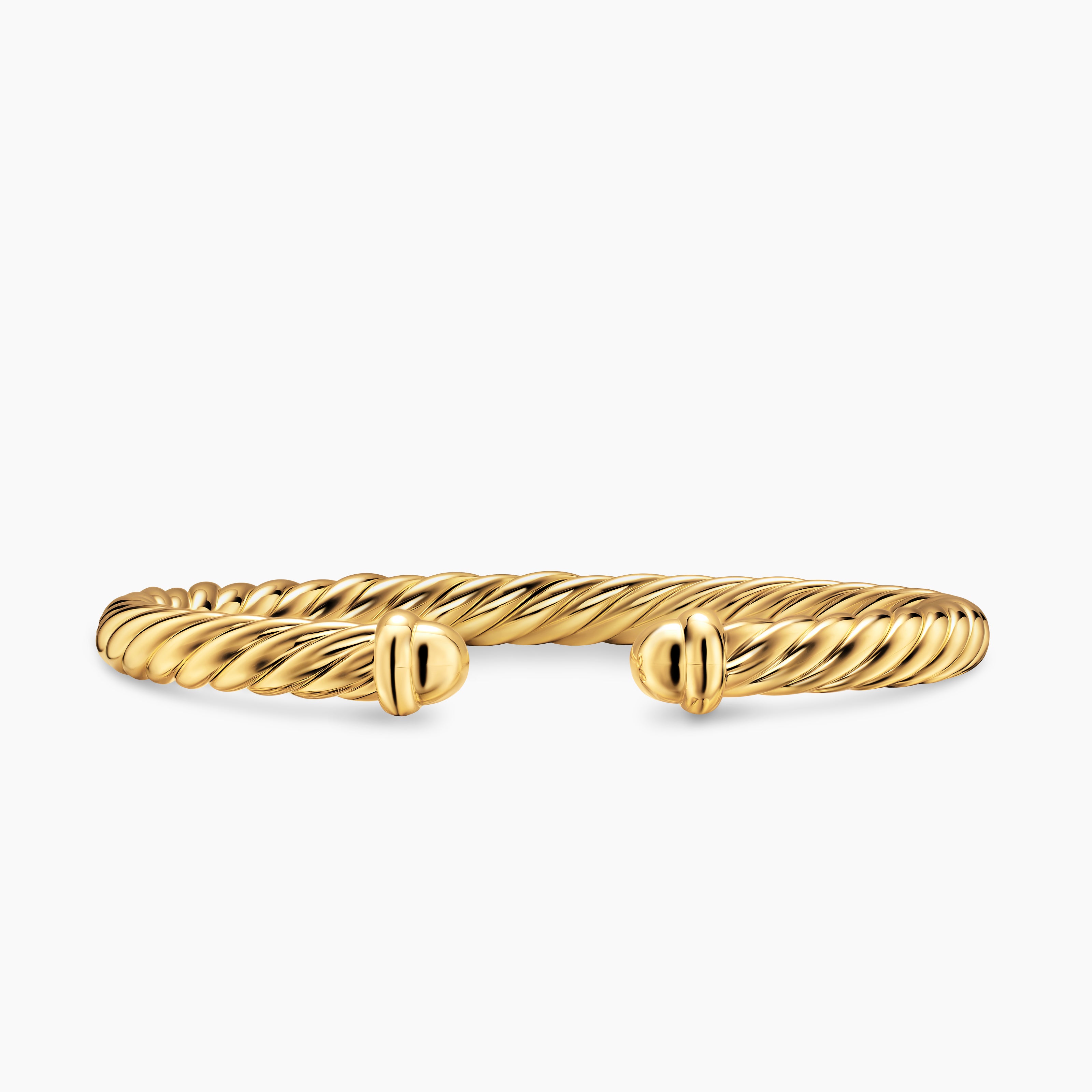 Womens Cablespira Flex Bracelet in 18K Yellow Gold, 6mm