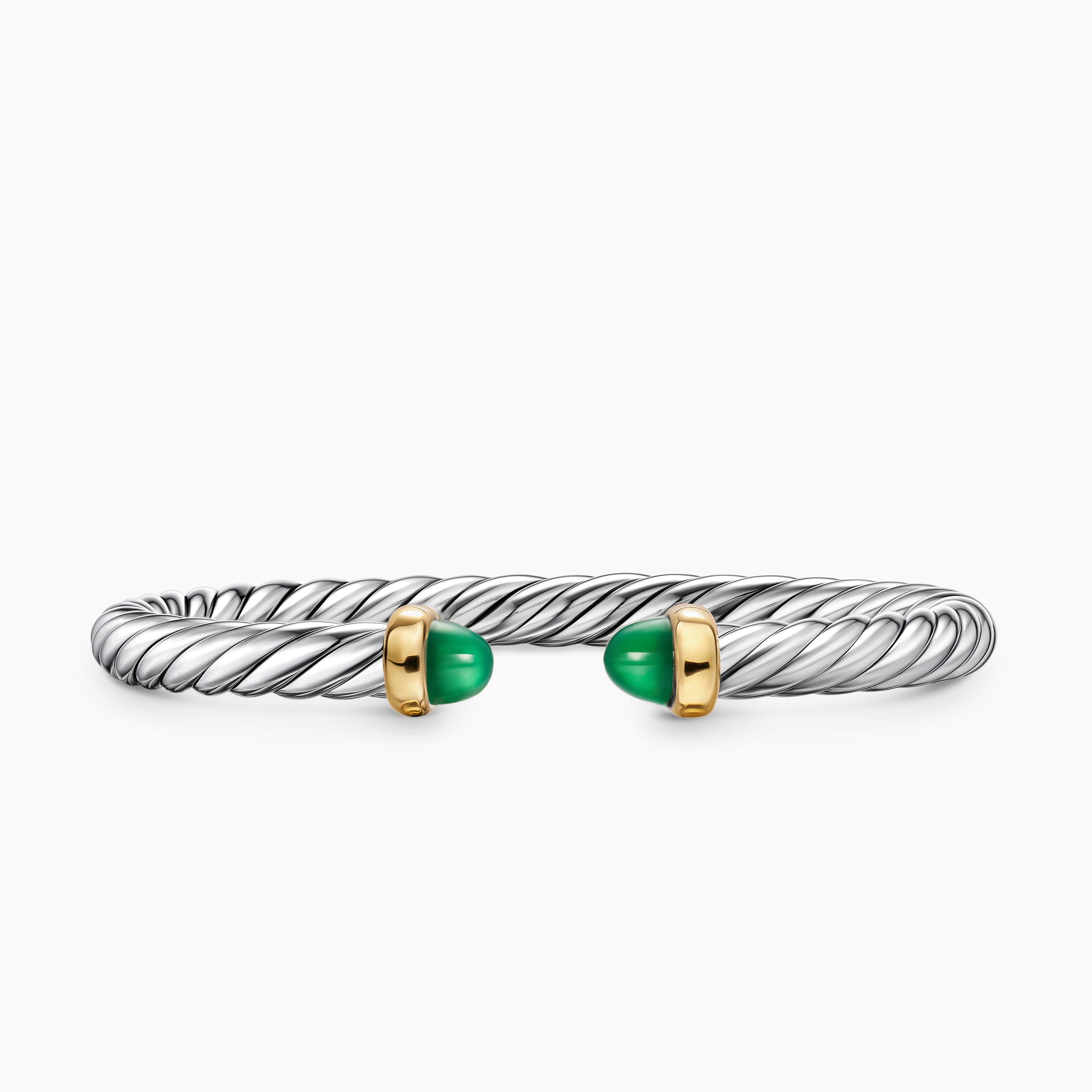 Bracelet Cable Flex en argent sterling avec or jaune 14 carats, 6 mm femmes 