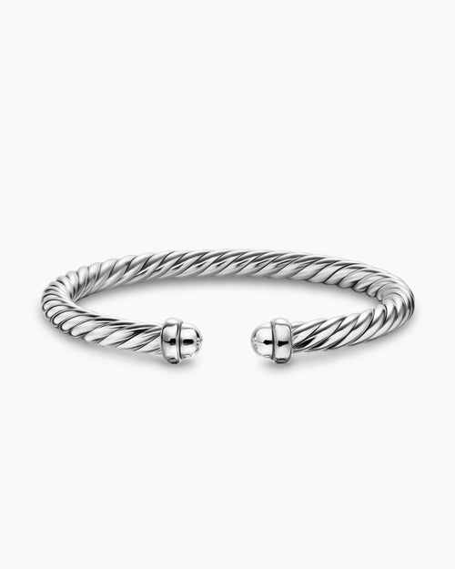 Womens Cable Flex Bracelet in Sterling Silver, 6mm
