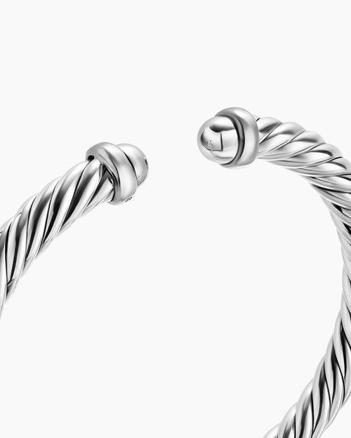 Womens Cable Flex Bracelet in Sterling Silver, 6mm