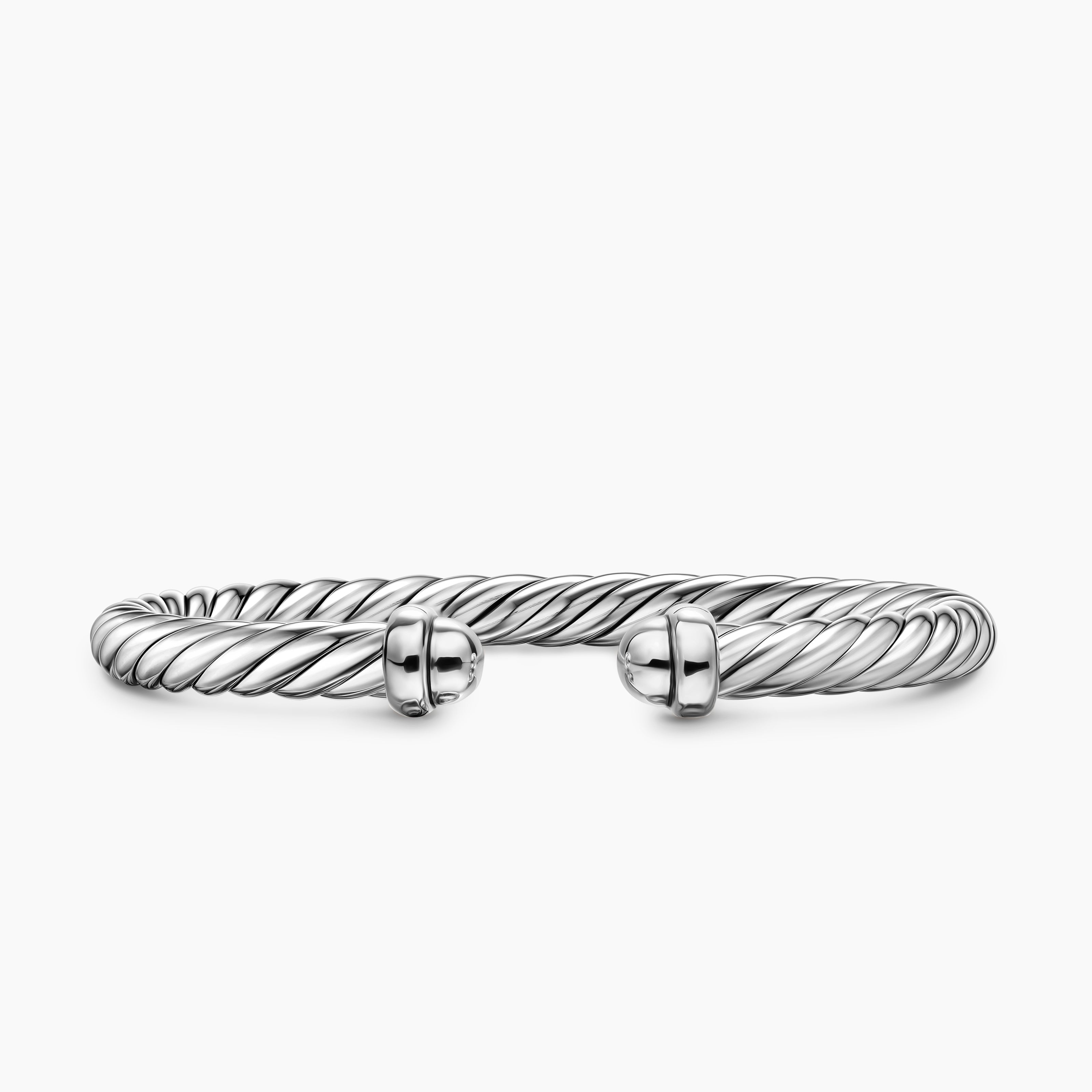 Womens Cable Flex Bracelet in Sterling Silver, 6mm