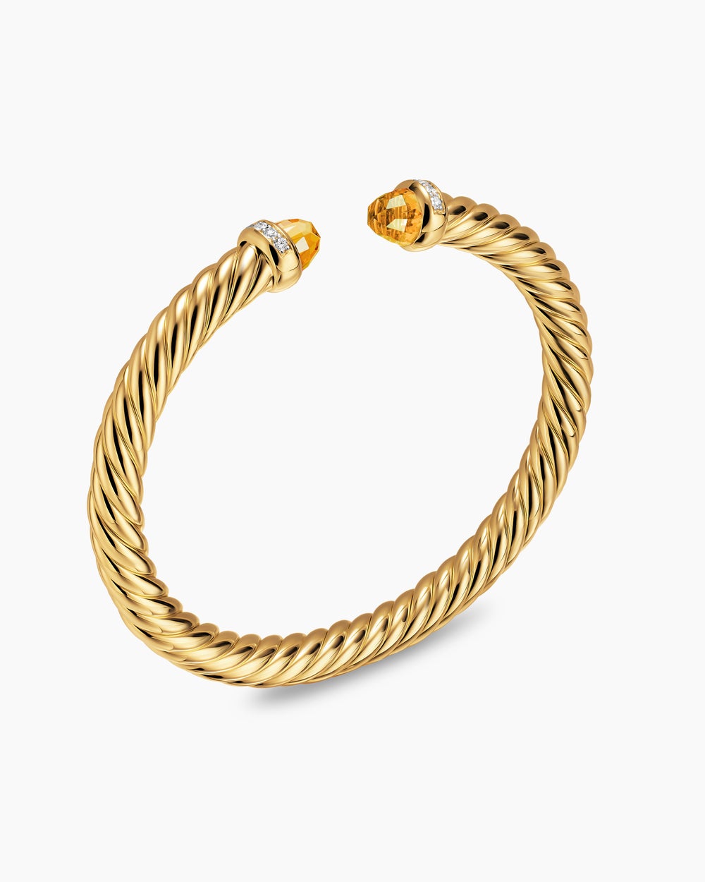 Womens Cablespira Flex Bracelet in 18K Yellow Gold with Diamonds, 6mm