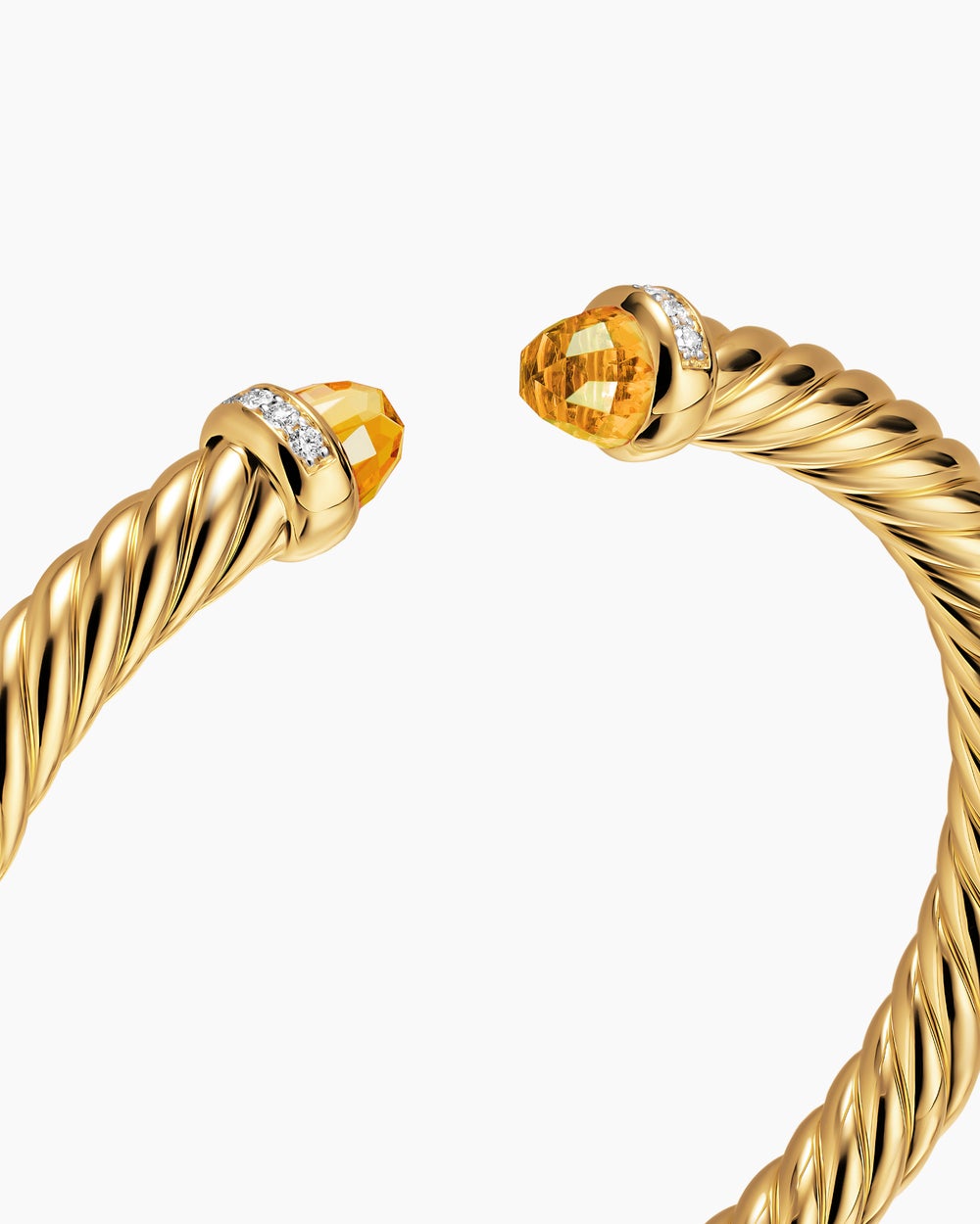 Womens Cablespira Flex Bracelet in 18K Yellow Gold with Diamonds, 6mm