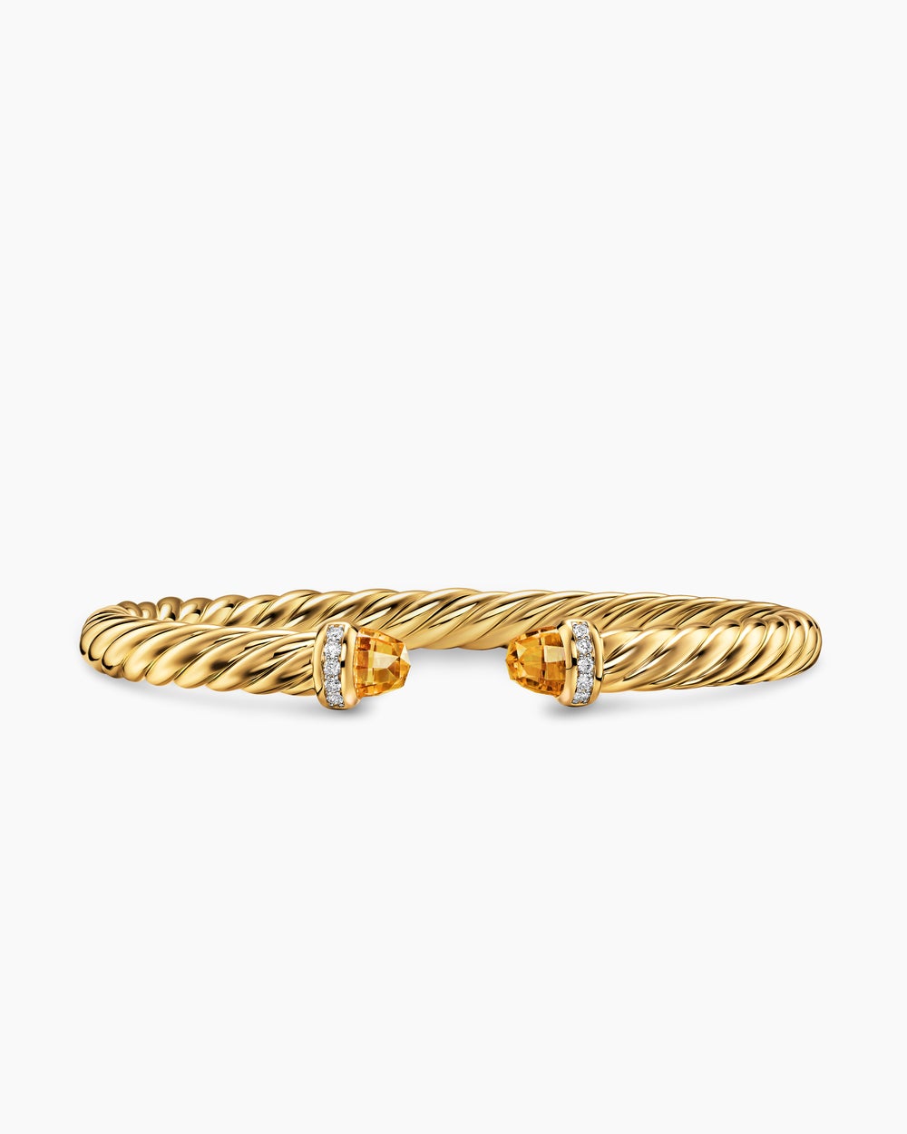 Womens Cablespira Flex Bracelet in 18K Yellow Gold with Diamonds, 6mm