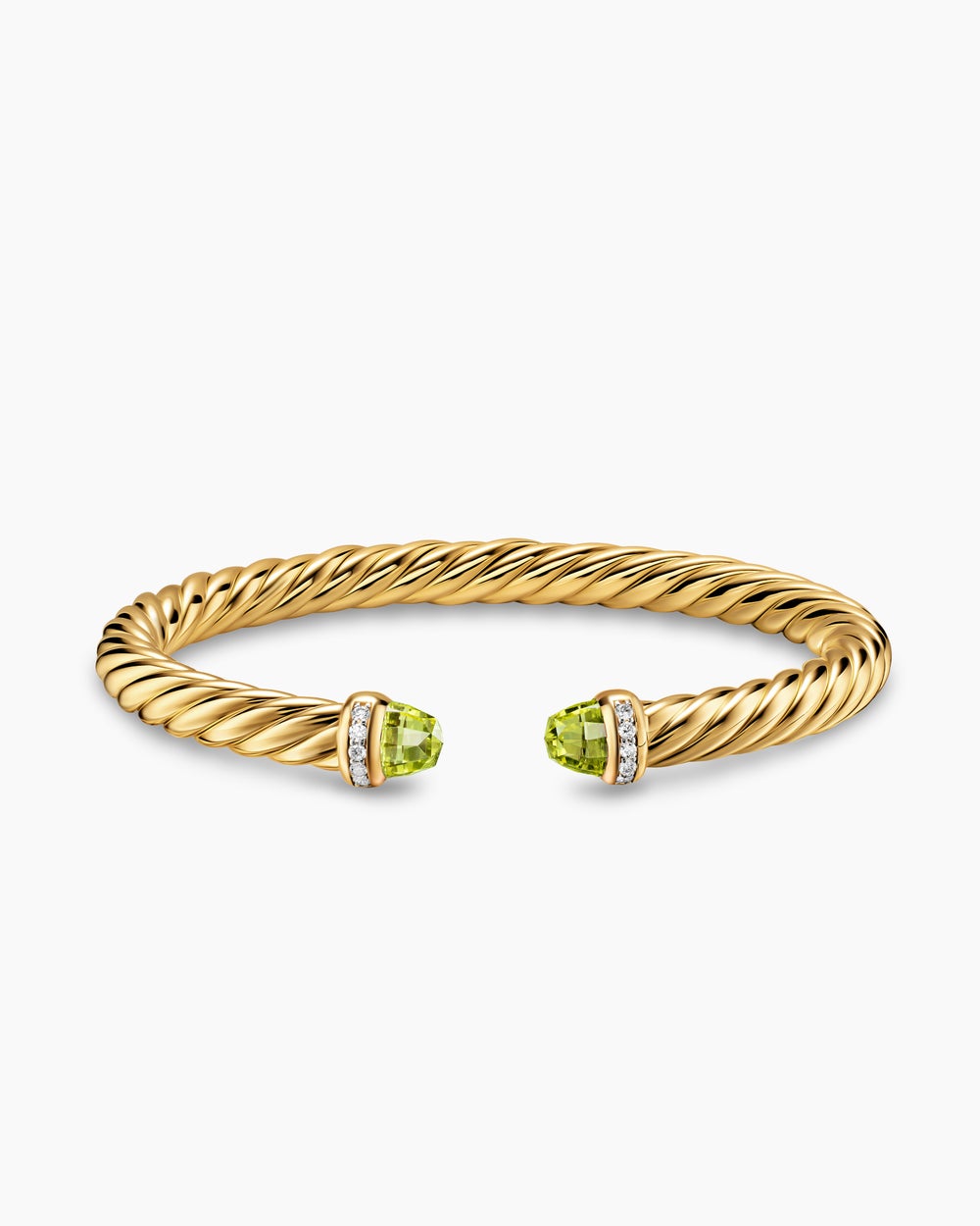Womens Cablespira Flex Bracelet in 18K Yellow Gold with Diamonds, 6mm