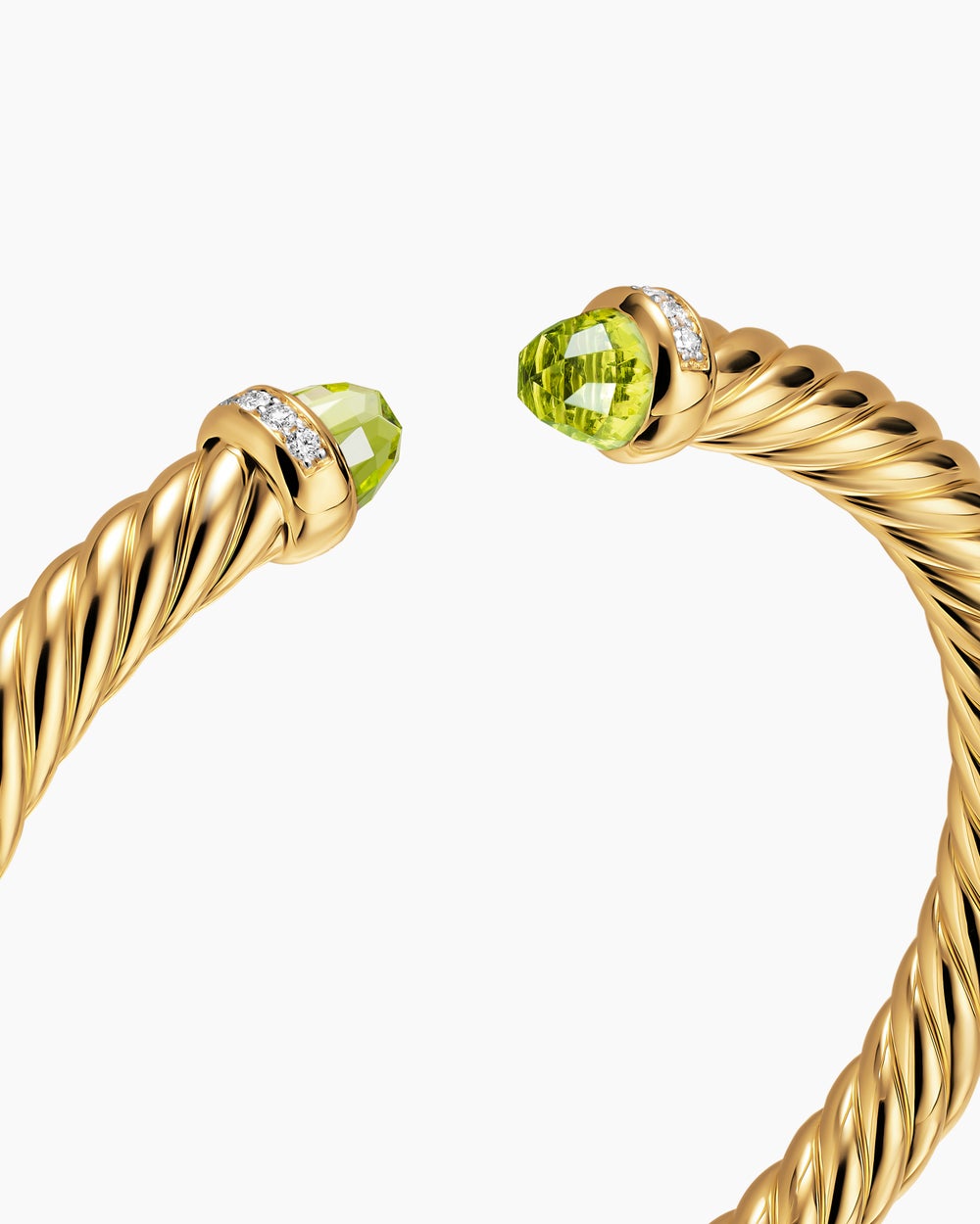 Womens Cablespira Flex Bracelet in 18K Yellow Gold with Diamonds, 6mm