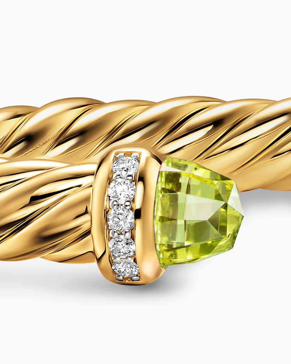 Womens Cablespira Flex Bracelet in 18K Yellow Gold with Diamonds, 6mm