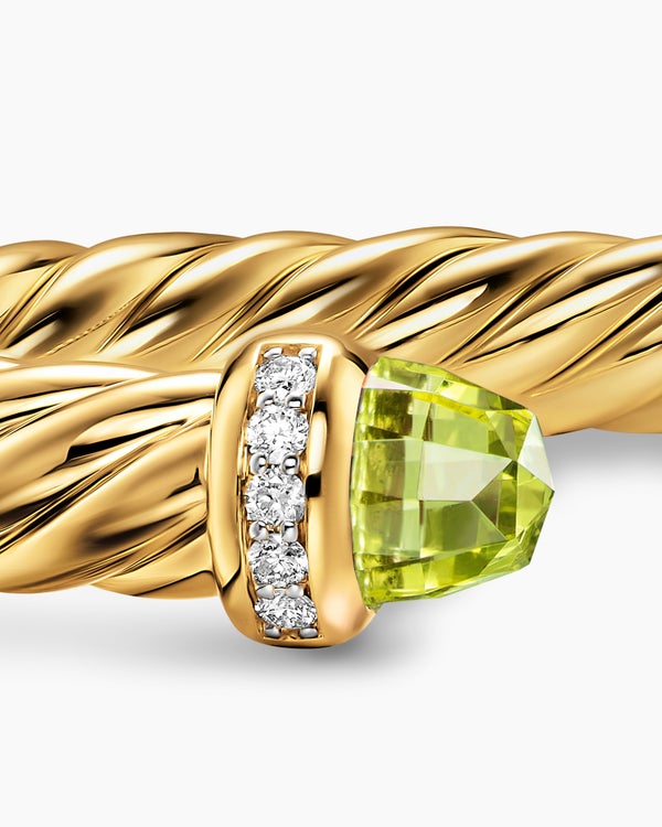 Cablespira Flex Bracelet in 18K Yellow Gold with Diamonds, 6mm