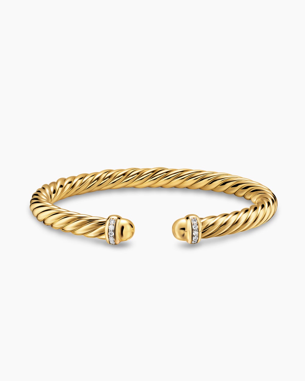 Womens Cablespira Flex Bracelet in 18K Yellow Gold with Diamonds, 6mm