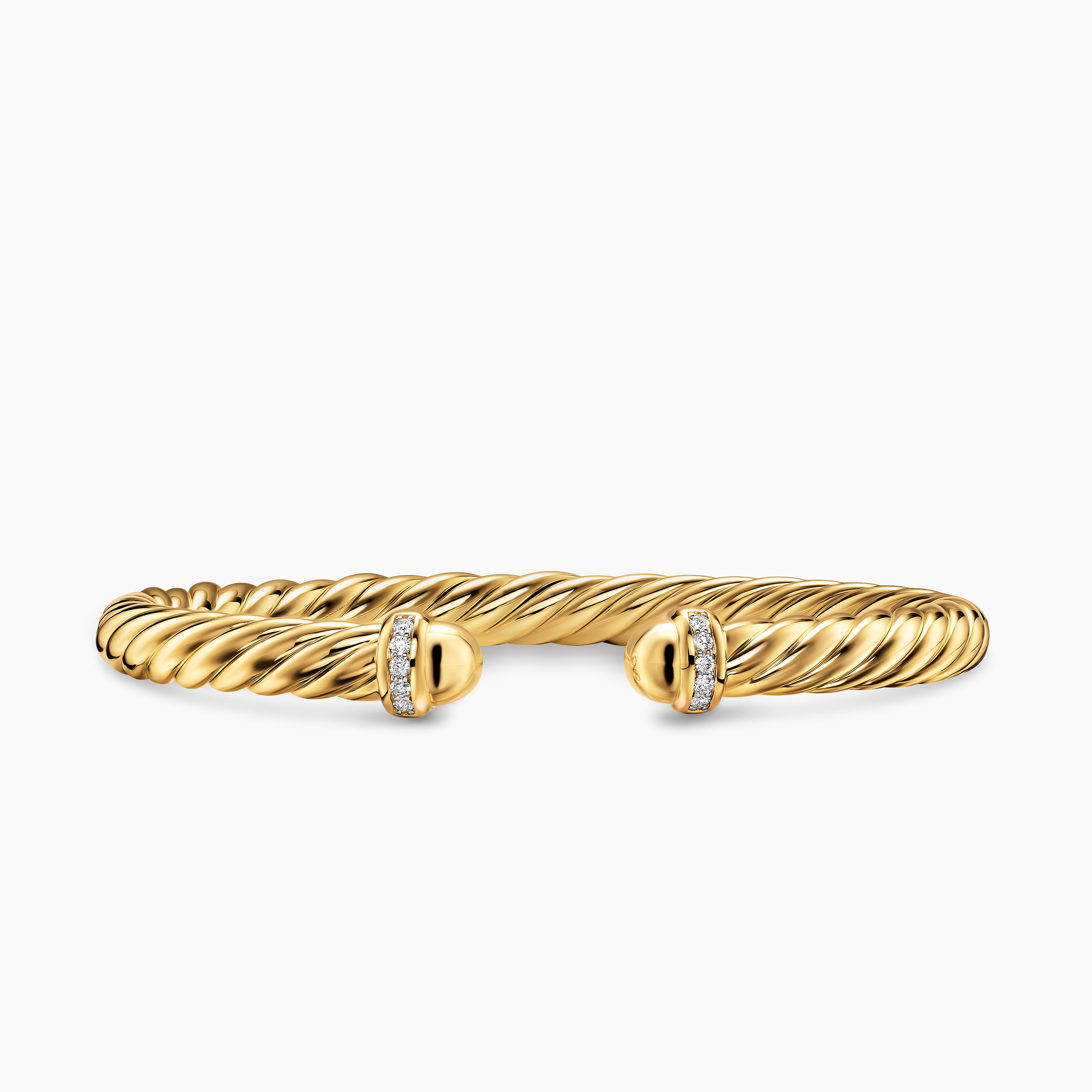 Bracelet Cablespira Flex en or jaune 18 carats et diamants, 6 mm femme 