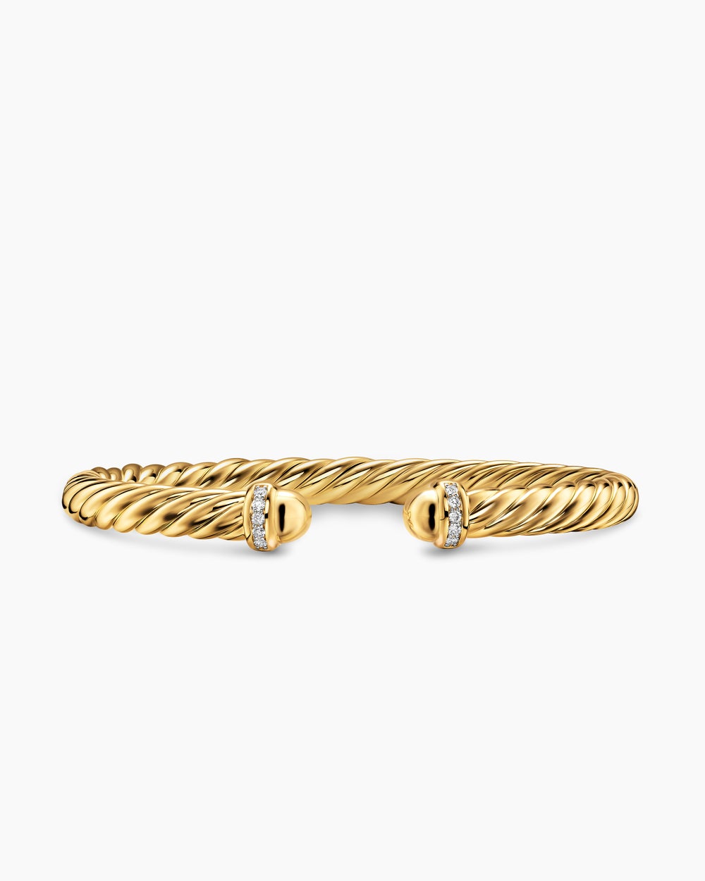 Womens Cablespira Flex Bracelet in 18K Yellow Gold with Diamonds, 6mm