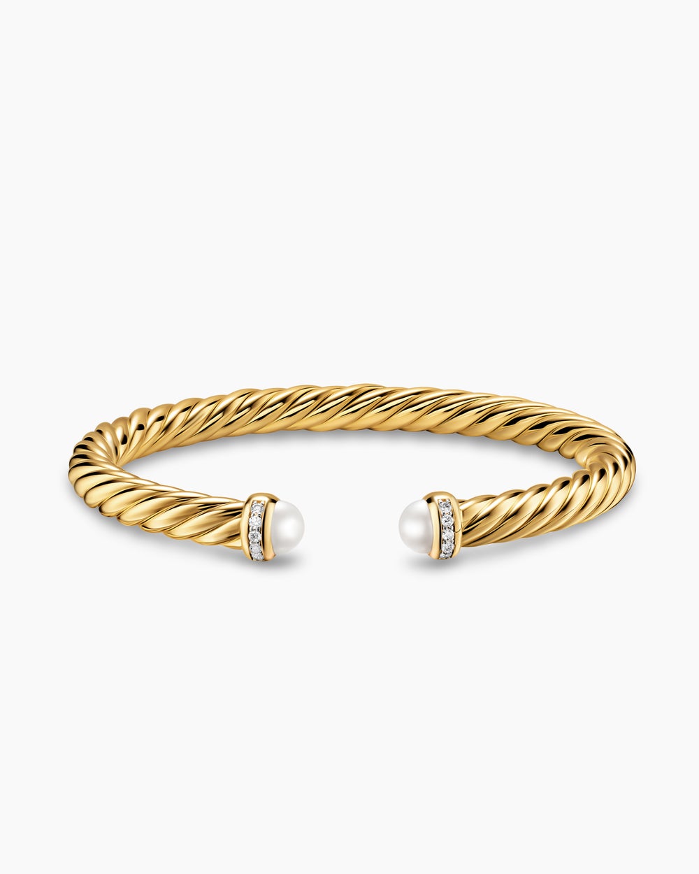 Womens Cablespira Flex Bracelet in 18ct Yellow Gold with Diamonds, 6mm