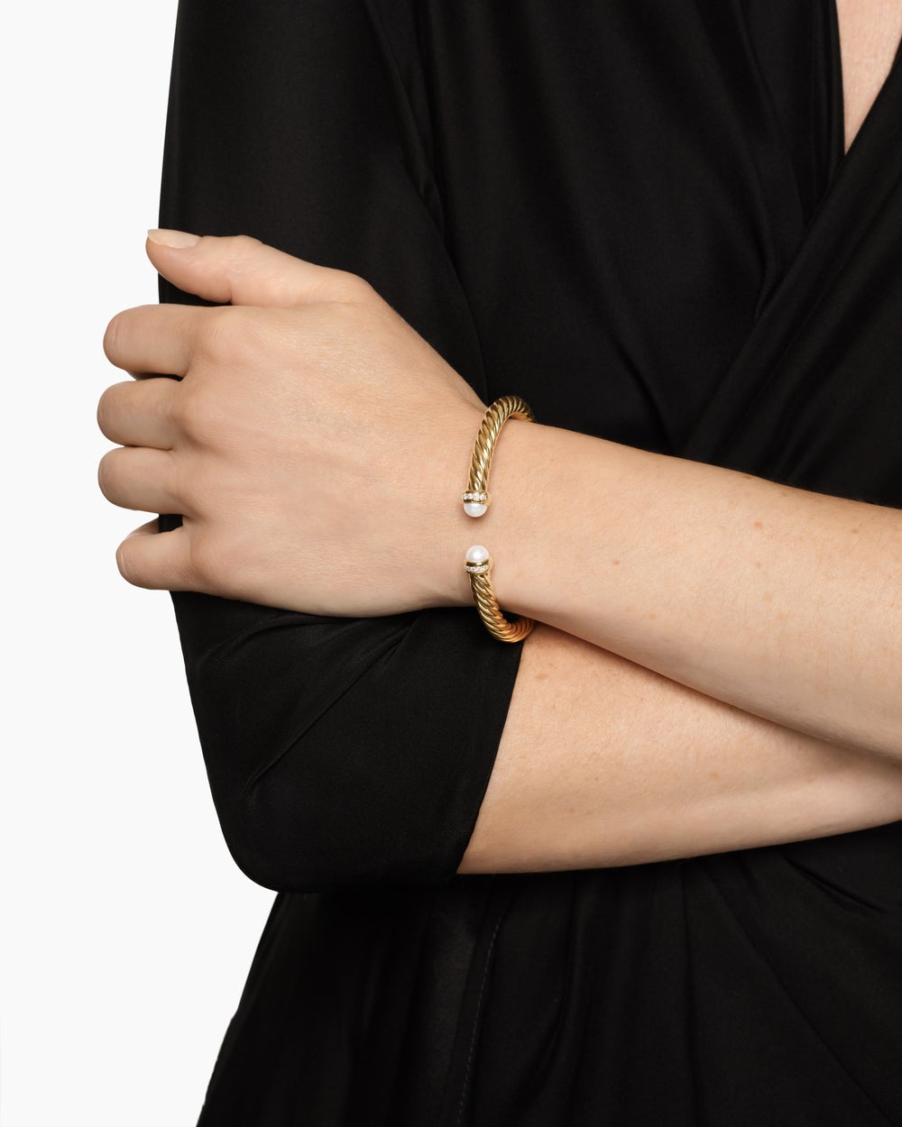 Womens Cablespira Flex Bracelet in 18ct Yellow Gold with Diamonds, 6mm