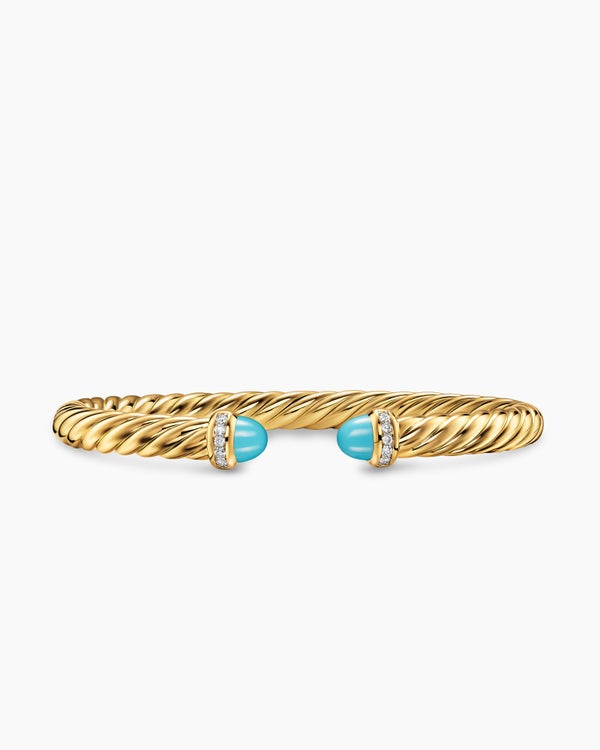 Cablespira Flex Bracelet in 18K Yellow Gold with Diamonds, 6mm