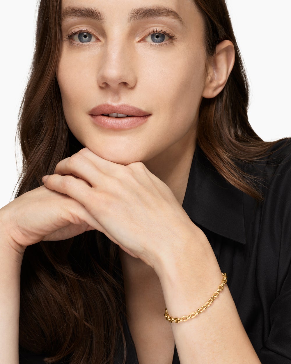 Womens DY Mercer Petite Chain Bracelet in 18K Yellow Gold, 4.5mm