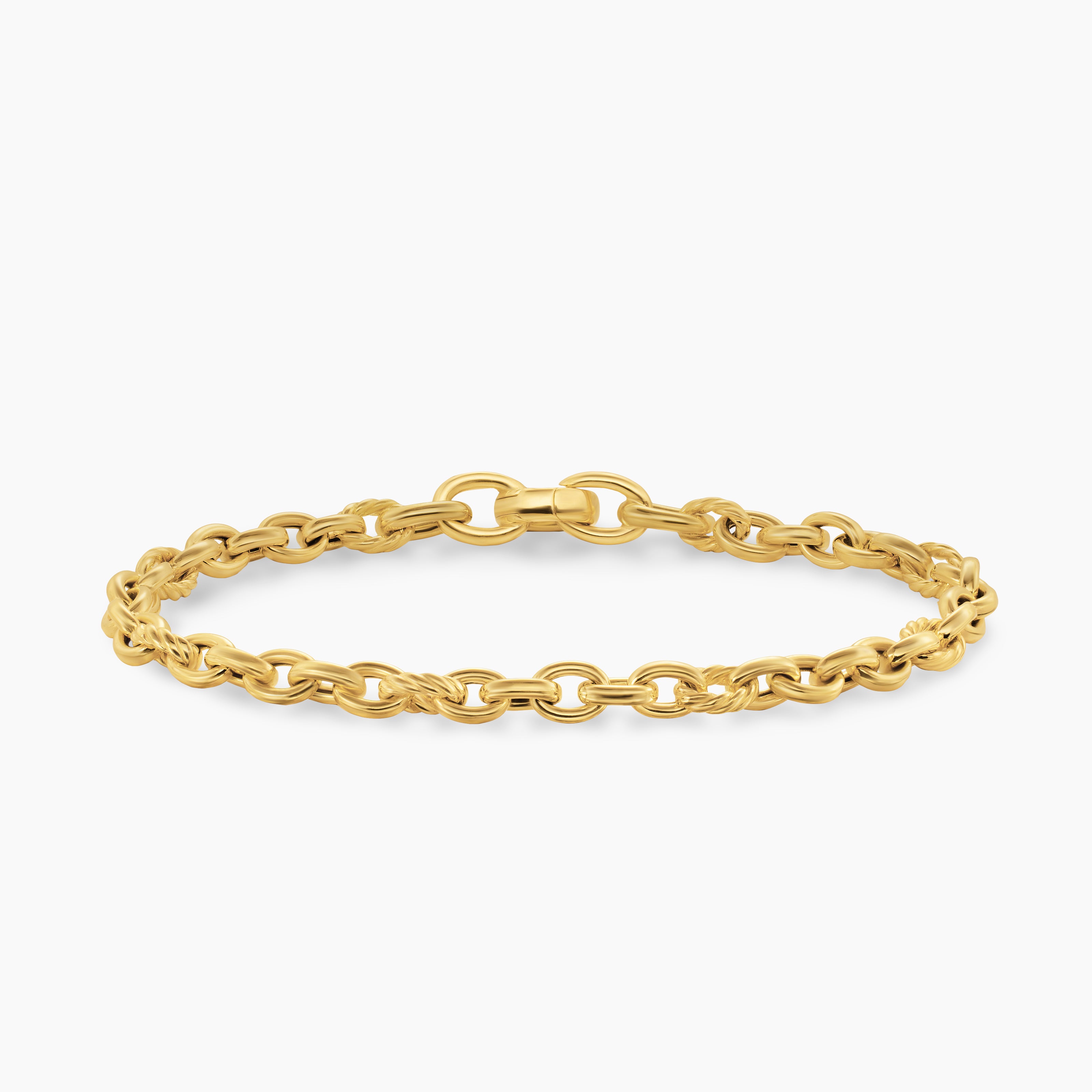 Womens DY Mercer Petite Chain Bracelet in 18K Yellow Gold, 4.5mm