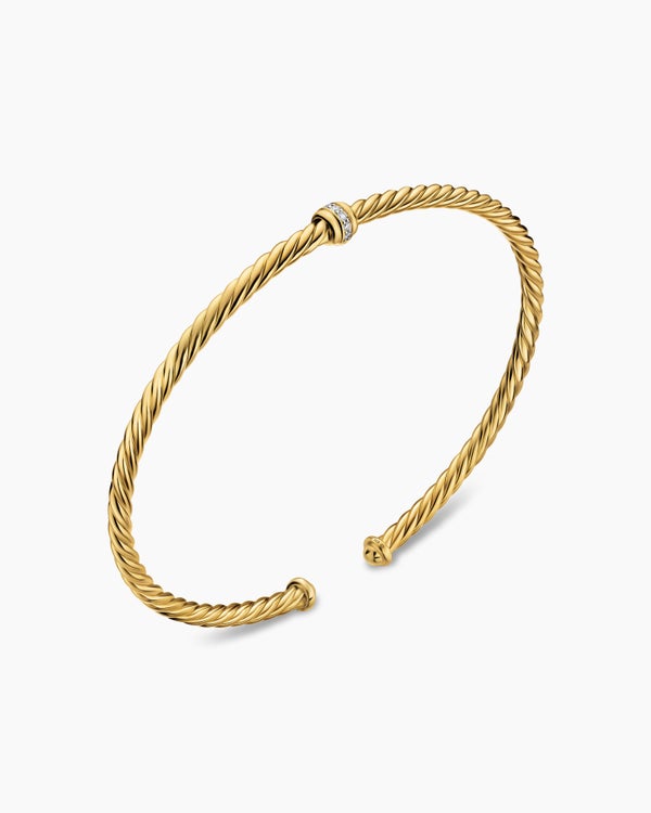 Bracelet à maillon central Micro Cablespira® Flex en or jaune 18 carats, 2,6 mm