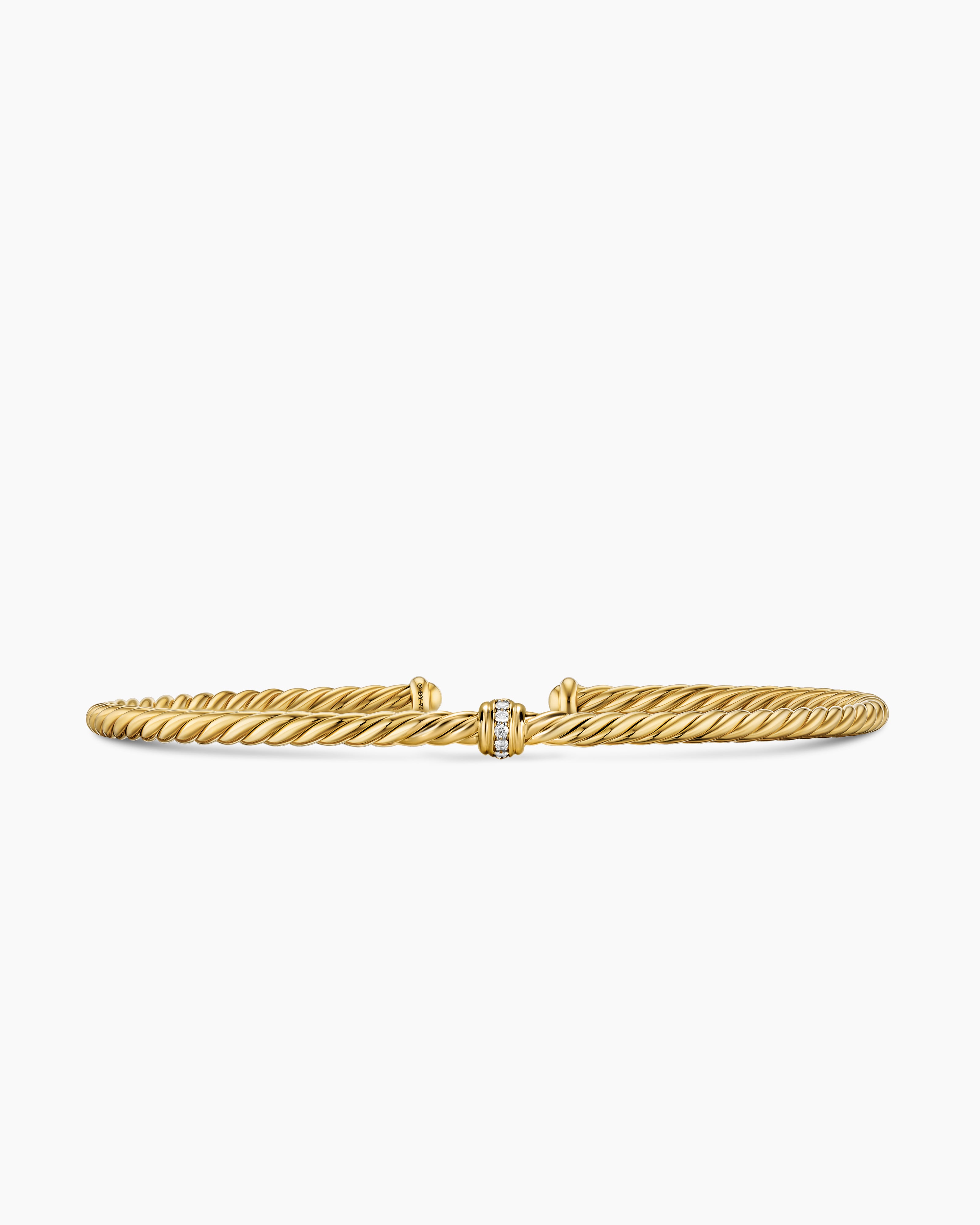Bracelet &agrave; motif central micro Cablespira Flex en or jaune 18 carats, 2,6 mm femmes 