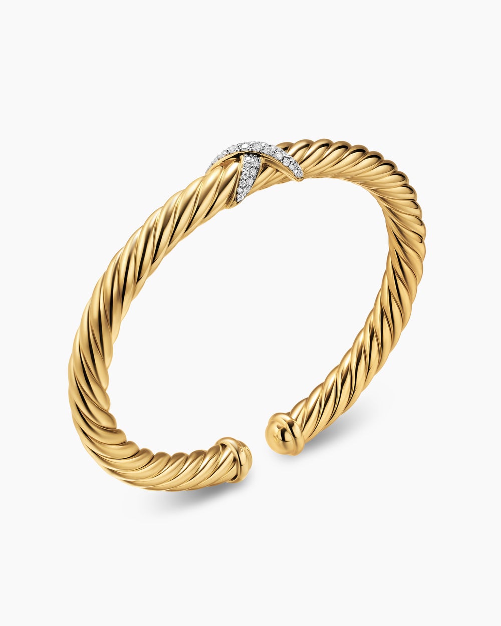 Bracelet Cablespira® Flex X en or jaune 18 carats avec diamants, 6 mm femme