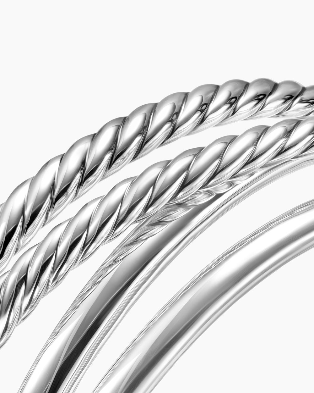 Bracelet-manchette audacieux à rangs multiples Crossover en argent sterling, 24,4 mm femmes